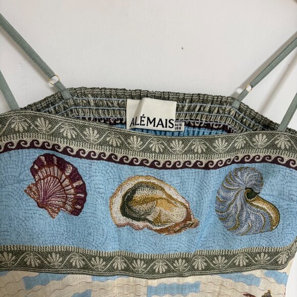 Alemais jellyfish pleated linen midi dress - Picture 8 of 15